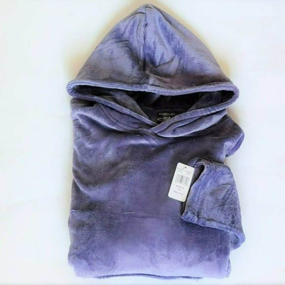 NWT 32 Degrees Super Soft Velour Relaxed Fit Kangaroo Pocket Hooded Pj Lounger - Picture 9 of 10